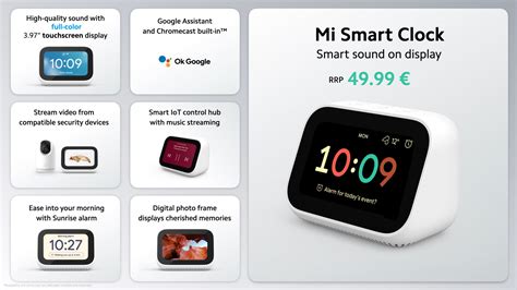 xiaomi launches  affordable mi smart clock  google assistant  europe gizmochina