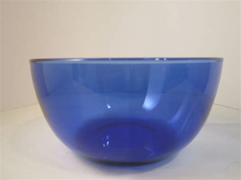Cobalt Blue Glass Bowl Serving Dish Vase For Red White