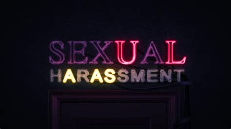 sexual harassment neon sign turning on and off — stock video