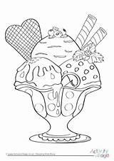 Colouring Ice Cream Sundae Pages Coloring Fill Village Color Winter Summer Activity Scoop Printable Food Colour Bucket Filler Girl Getcolorings sketch template