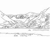 Coloring Pages Mountain Landscape Kids Library Clipart Arctic Adults sketch template