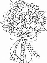 Bouquet Flower Coloring Pages Flowers Printable Color sketch template