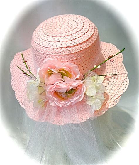 girls pink tea party hat flower girl hats  marcellefinery