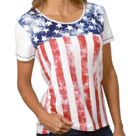 Womens Patriotic American Flag T Shirts – Tagged Size Xx Large – The