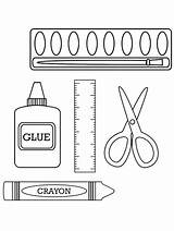 Coloring Pages Book Crayons School Preschool Printable Supplies Back Color Choose Board sketch template