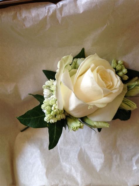 grooms ivory rose and lilac buttonhole wedding flowers groom lilac