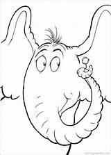Horton Hears Coloring Seuss Who Dr Pages Drawing Printable Kids Elephant Color Clipart Print Book Cartoon Character Crafts Cliparts Board sketch template