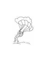 Coloring Parachute Landing Paratrooper Toodler Color sketch template