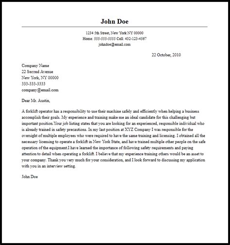 cover letter for forklift warehouse job 200 cover