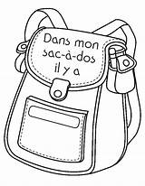 Sac Dos Dans Mon Le Scolaire French Maternelle Rentrée école Pour Coloriage La Et Feuille Belle Madame Materiel Des Matériel sketch template