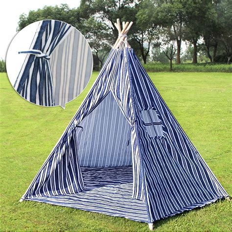 kids teepee tent children home canvas pretend play playhouse tipi