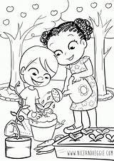 Garden Coloring Pages Preschool Kids Gardening Kindergarten Read Books sketch template