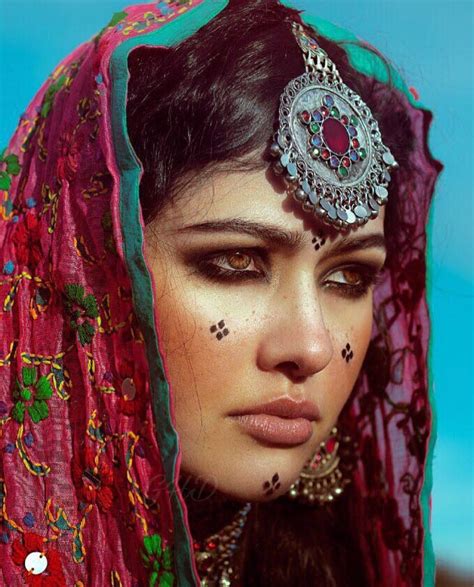 afghan style makeup jewelry persian girls tribal face beauty