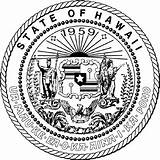State Hawaii Hawaiis Seal Tree Clipart Outline Clipground Printable sketch template