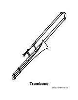 Trombone Coloring Pages Instrument sketch template