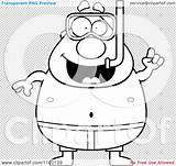 Pudgy Snorkeler Idea Male Clipart Cartoon Female Cory Thoman Outlined Coloring Vector Clipartof sketch template
