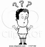 Confused Cartoon Question Marks Shrugging Boy Clipart Coloring Under Vector Outlined Cory Thoman Regarding Notes sketch template