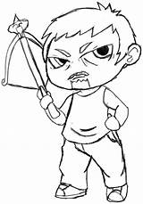 Daryl Dixon Chibi Twd Coloring Pages Deviantart Template Manga sketch template