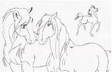 Stallion Rain Coloring Cimarron Lineart Mustang sketch template