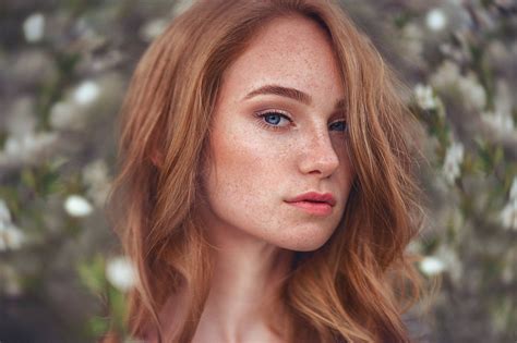 Wallpaper 1600x1066 Px Blue Eyes Face Freckles Outdoors Redhead