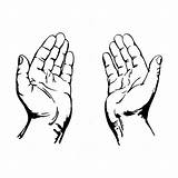 Hands Open Clipart Clip Cliparts sketch template