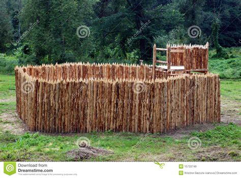 wooden fort stock image image  palisade summer building