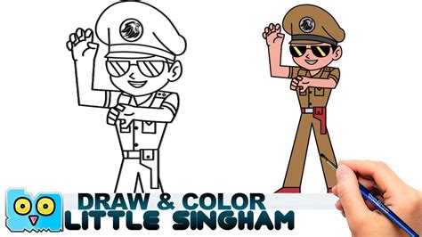 singham cartoon drawing coloring   draw youtube