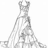 Coloring Pages Wedding Dress Printable Outfit Dresses Color Adult Rocks Kids Cakes Weddings Getcolorings Print Rings Saying Popular sketch template
