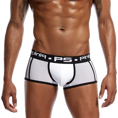 sexy print letter men boxer underwear male shorts 2019 new patchwork
