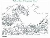 Hokusai Coloring Pages Wave Coloriage Teacherspayteachers Famous Imprimer Katsushika sketch template