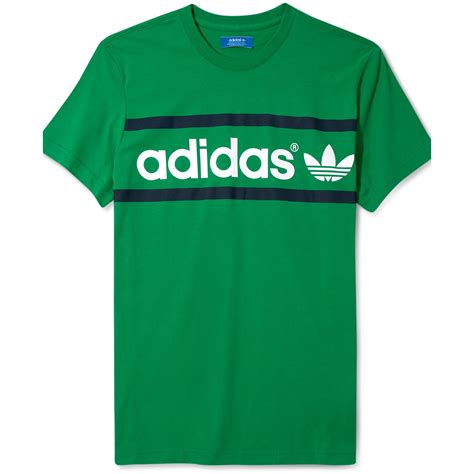 adidas originals heritage logo  shirt  green  men blackdark green lyst