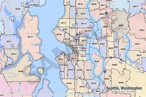 Seattle Zip Code Map Zip Code Map Of Seattle Washington