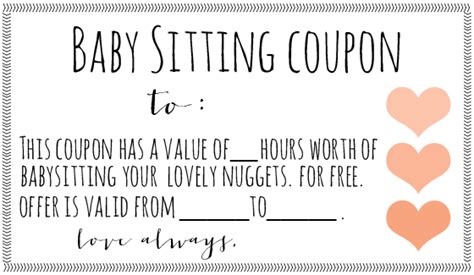 babysittingcouponpng  pixels coupon template coupon book