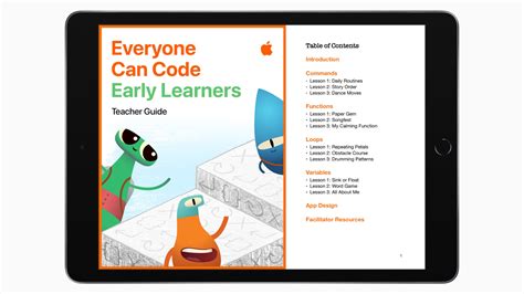 apple launches    code early learners guide