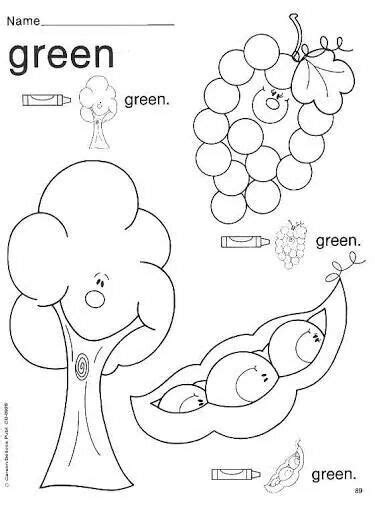 green activities  kindergarten children color worksheets