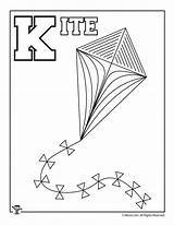 Coloring Kite Pages Alphabet sketch template