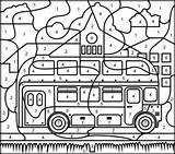 London Bus Coloring Number Pages Color Numbers Printable Kids Printables Colour Hard Coloritbynumbers Preschool Vehicles Sheets Activities Colouring Tracing Crafts sketch template