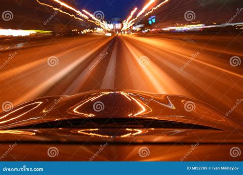 speed drive stock image image  auto destination lights