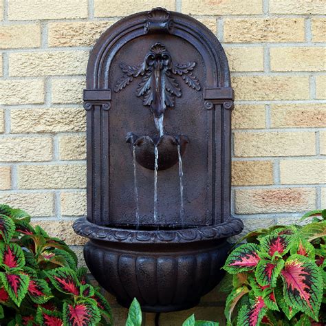 sunnydaze florence outdoor wall fountain color options