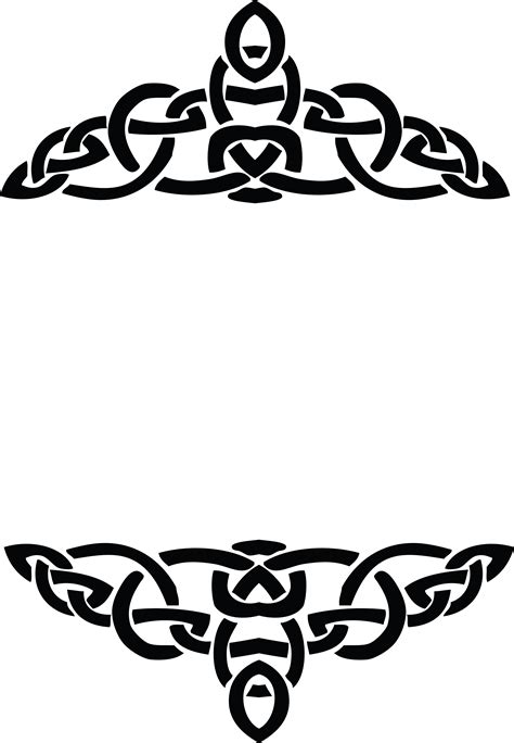 clipart   celtic border design element  black  white knots