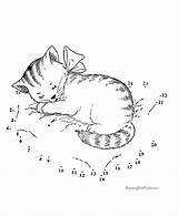Dot Coloring Cat Pages Popular Worksheets sketch template