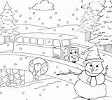 Winter Pages Coloring Printable Christmas Landscape Kids Train Thomas Sheets Activity Color Printables Holiday Friends Activities Season Print Snow Number sketch template