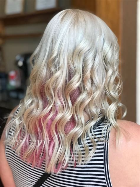 White Blonde Hair With Bubblegum Pink Underneath Locksbylinds