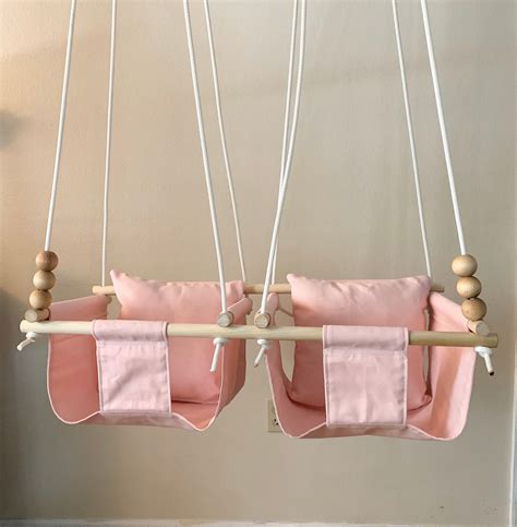 pink baby swing indoor twins baby canvas playroom swing twins st