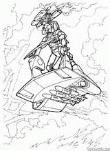 Coloring Cyborg Wars Pages Futuristic Future Boys Army Mercenary Robot Reactive Transport Infantryman sketch template