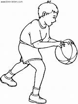 Coloring Basketball Pages Boy Sports Sherriallen Football Dribbling Gif sketch template