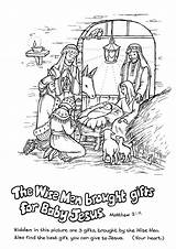 Nativity Wise Colouring Jesus Puzzle Brought Max7 Estefany sketch template