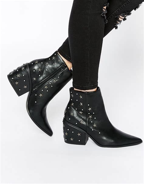 asos el paso western studded ankle boots  asoscom botines zapatos mujer zapatos botines