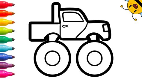 draw  monster truck easy  kids learn  draw cars