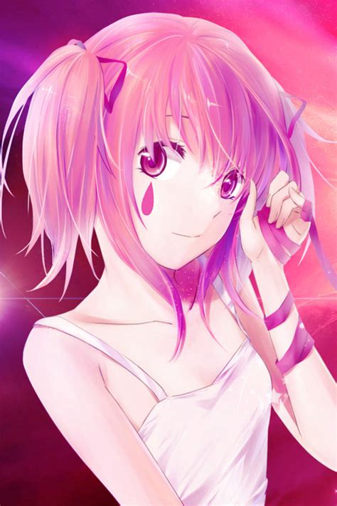 Lovely Anime Girl Pink Hair Wallpaper Free Iphone Wallpapers